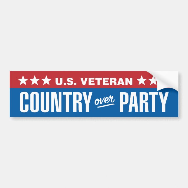 USA:s veteran/Land över Party Bildekal (Framsidan)