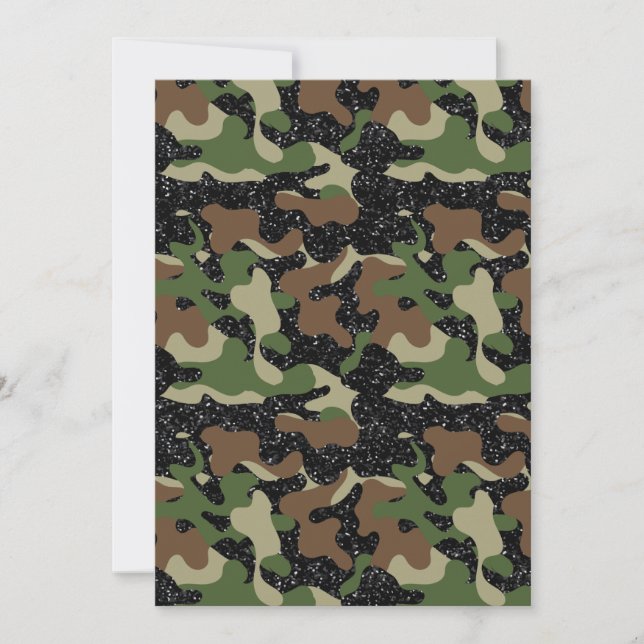 USA:s Woodland Camo Camouflage Army gnistra färg Inbjudningar (Framsida)