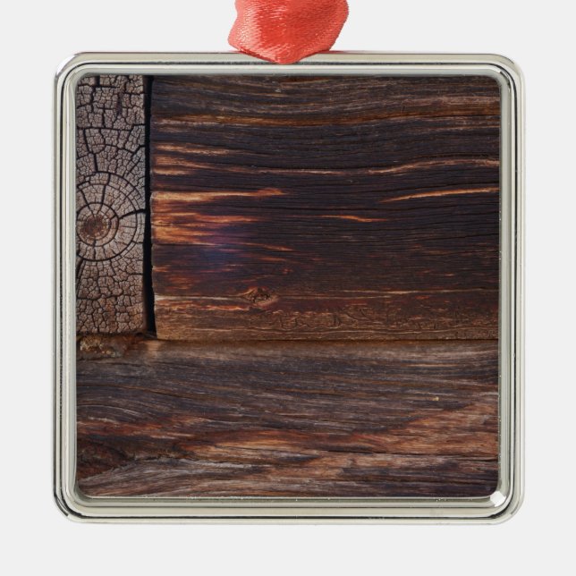 USA, Salmon, Idaho, Log Cabin Julgransprydnad Metall (Framsidan)
