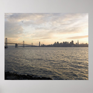 USA, San Francisco, City skyline med Golden Poster