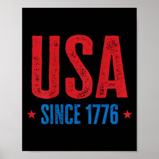 USA Sedan 1776 Patriotiska Självständighetsdagen V Poster