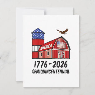 USA Semiquincentenial 250-årsdagen 1776-2026 Anteckningskort