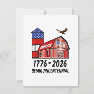 USA Semiquincentenial 250-årsdagen 1776-2026 Anteckningskort