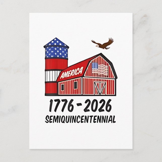 USA Semiquincentenial 250-årsdagen 1776-2026 Helg Vykort (Framsida)