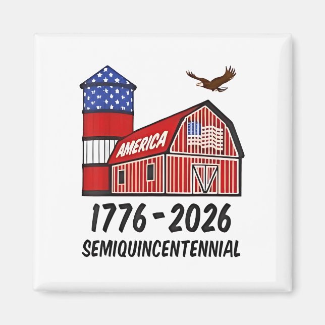 USA Semiquincentenial 250-årsdagen 1776-2026 Magnet (Framsidan)