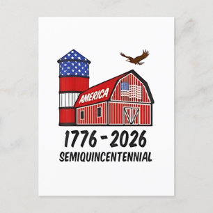 USA Semiquincentenial 250-årsdagen 1776-2026 Meddelande Vykort