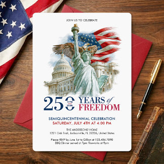 USA Semiquincentennial 250 år av Amerikas frihet Inbjudningar