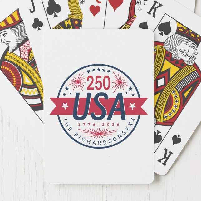 USA Semiquincentennial Amerikas 250-årsjubileum Casinokort (USA Semiquincentennial America's 250th Anniversary Poker Cards)
