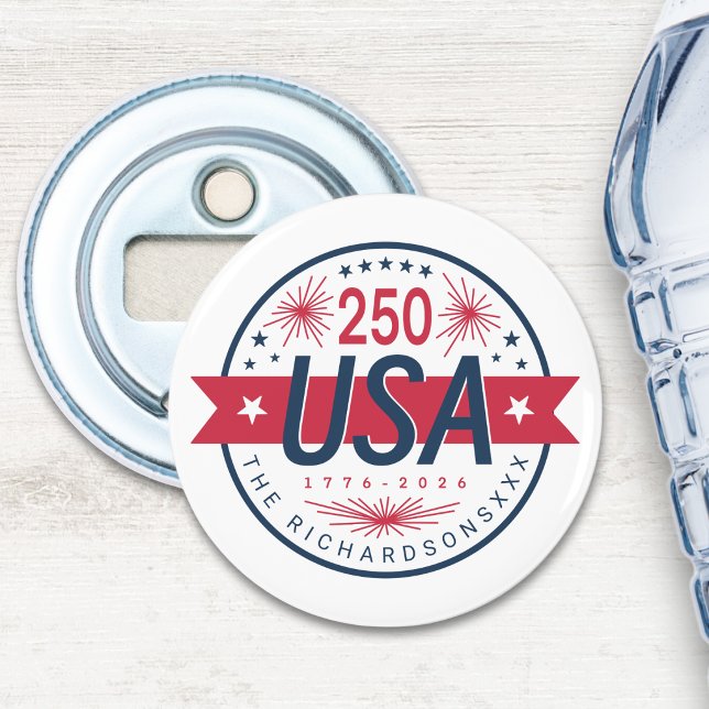 USA Semiquincentennial Amerikas 250-årsjubileum Flasköppnare (USA Semiquincentennial America's 250th Anniversary Bottle Opener)