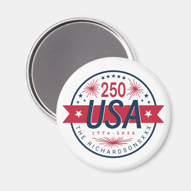 USA Semiquincentennial Amerikas 250-årsjubileum Magnet (Front/Back)