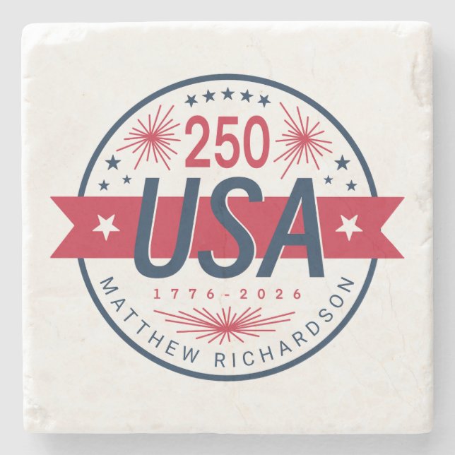 USA Semiquincentennial Amerikas 250-årsjubileum Stenunderlägg (Framsidan)