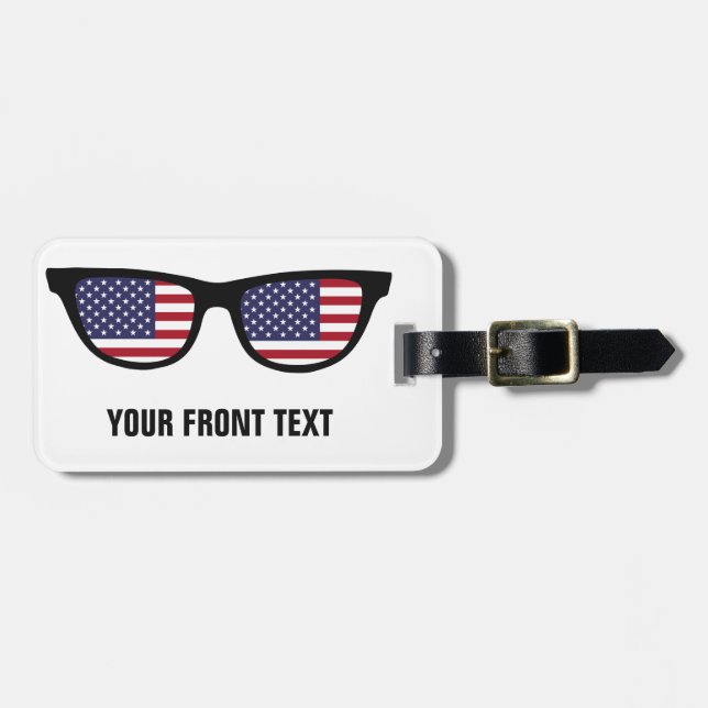 USA Shades anpassningsbar bagagemärke Bagagebricka (Horisontell Framsida)