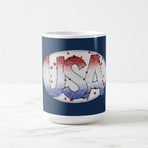 USA Shimmer och Stars Ord Art Kaffemugg