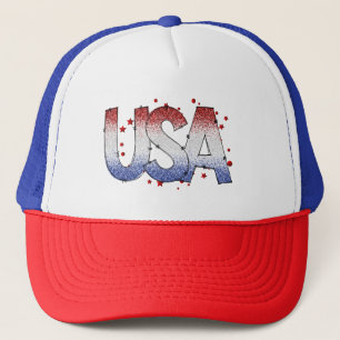 USA Shimmer och Stars Ord Art Keps