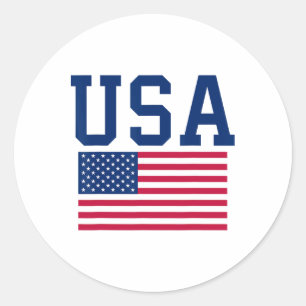 USA Shirt Women Manar Kids American Flagga Patriot Runt Klistermärke