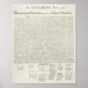 USA 📜 självständighetsförklaring Poster