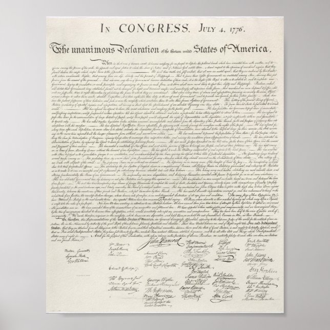 USA 📜 självständighetsförklaring Poster (Framsidan)