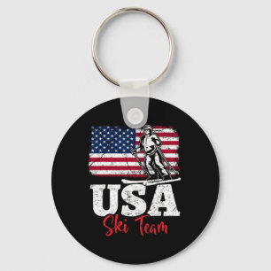 Usa Ski Team America Skidning Vintersport Usa Skid Nyckelring