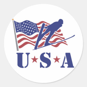 USA skidar jumper - klistermärke