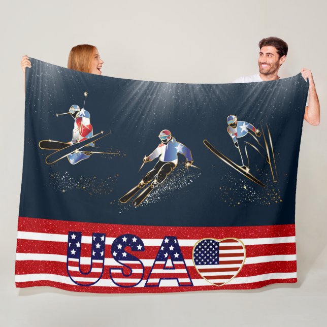 USA Skiing Fleece Blanket (På plats)