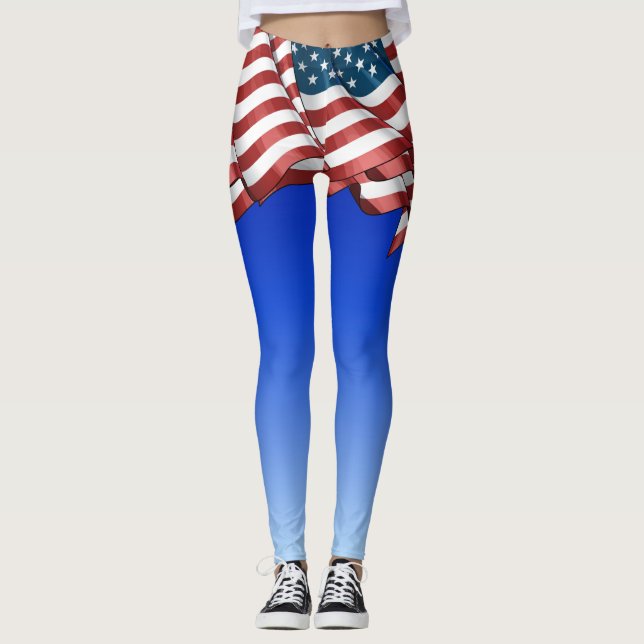 USA Skirt ILLUSION Long Version Mode Leggings (Framsida)