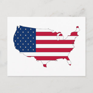 USA skisserar kartan som fylls med flagga Vykort