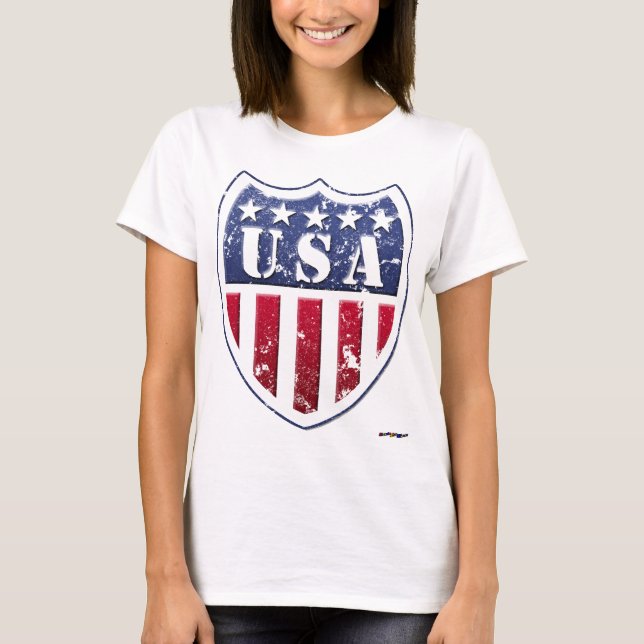 USA Sköld - slitna Tröja (Framsida)