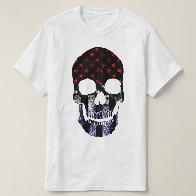 USA Skull Krigare T Shirt (Design framsida)