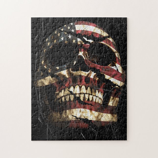 USA Skull Patriot Pussel (Vertikal)