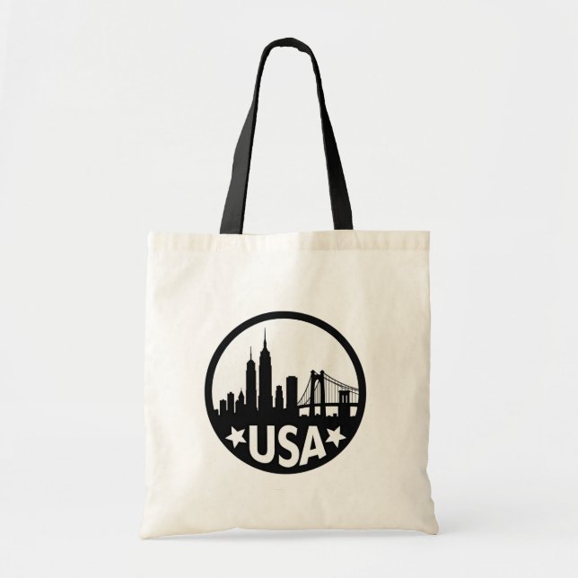 USA Skyline Silhouette Tygkasse (Framsidan)
