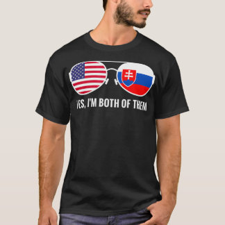 USA Slovakien Flagga Sunglass Slovakiska land  T Shirt