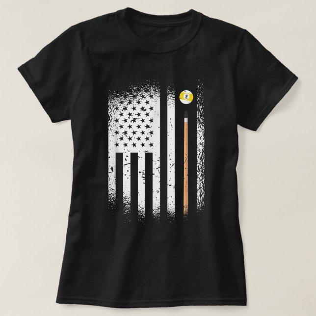 USA Snooker 9 Bollar 8 Bollar Billiard Players T Shirt (Design framsida)