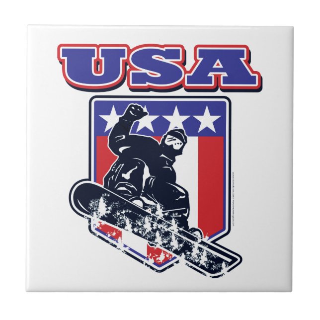 USA Snowboarding Kakelplatta (Framsidan)