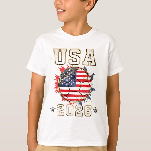 USA Soccer - American Football Kids Fan Gift 2026 T Shirt (Framsida)