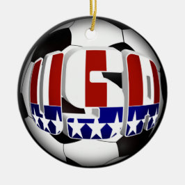 USA Soccer Ball Julgransprydnad Keramik