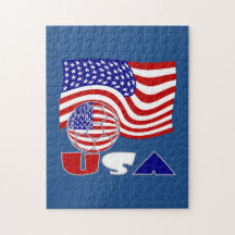 USA Soccer Ball och Flagga
