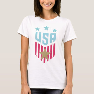 USA Soccer Crest Gold Star T Shirt