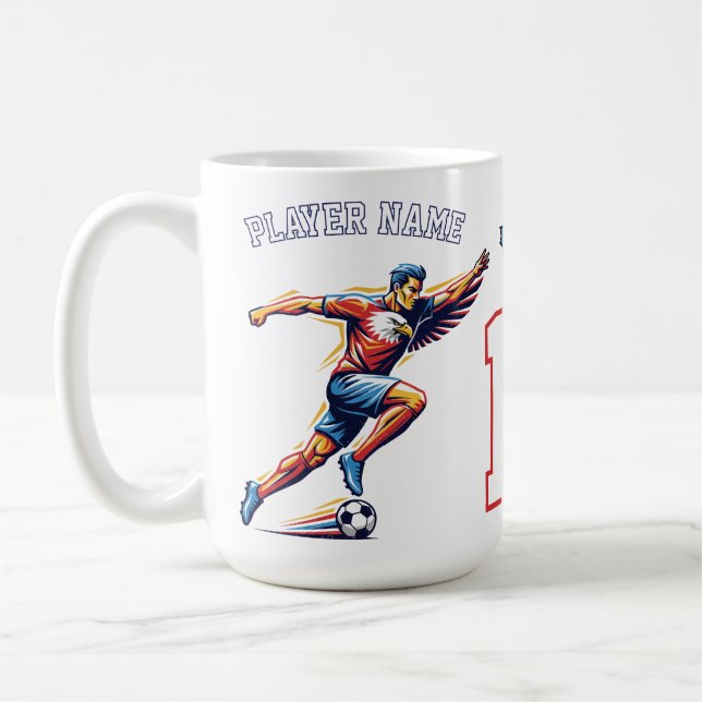 USA Soccer Eagle Athlete Patriotic National Team  Kaffemugg (Vänster)