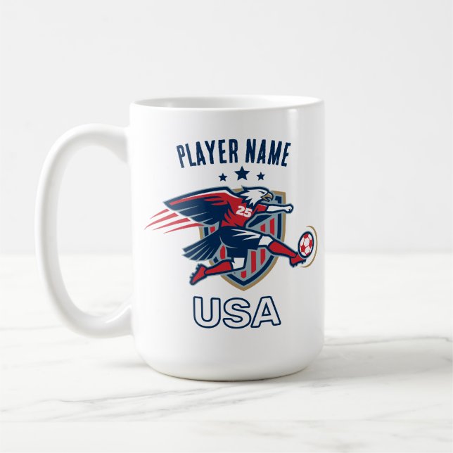 USA Soccer Eagle National Team Patriotic Action Kaffemugg (Vänster)