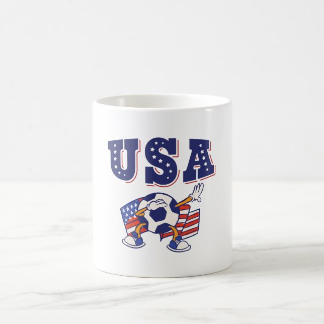 USA Soccer Fan Jersey Shirt American Flag Kaffemugg (Center)