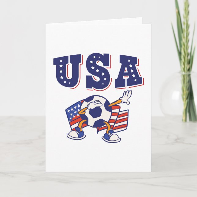 USA Soccer Fan Jersey Shirt American Flag Kort (Framsida)