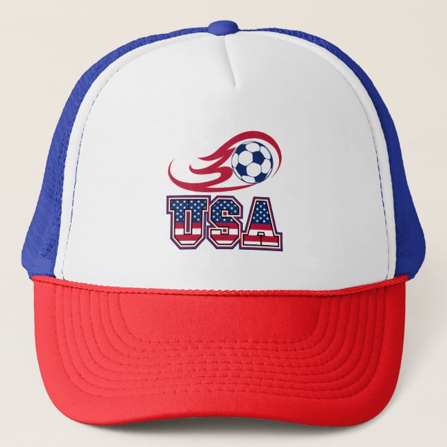 USA Soccer Patriotic American Flag Football Trucke Keps (Framsida)
