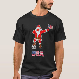 USA: Soccer Shirt Dabbing Santa American T Shirt