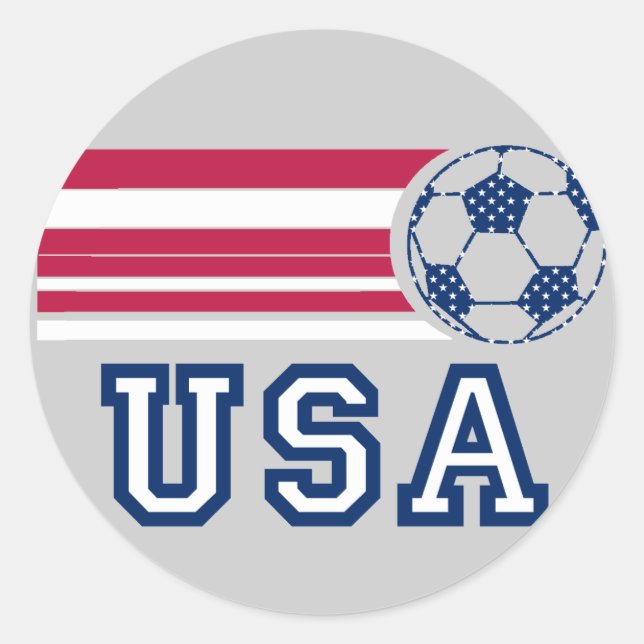 USA Soccer Sticker Runt Klistermärke (Framsida)