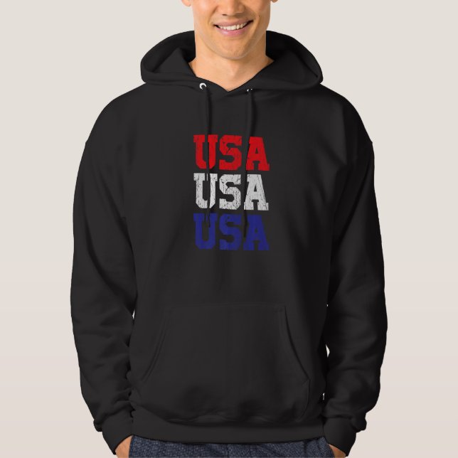 USA Soccer USA Patriotic Soccer Premium Hoodie (Framsida)