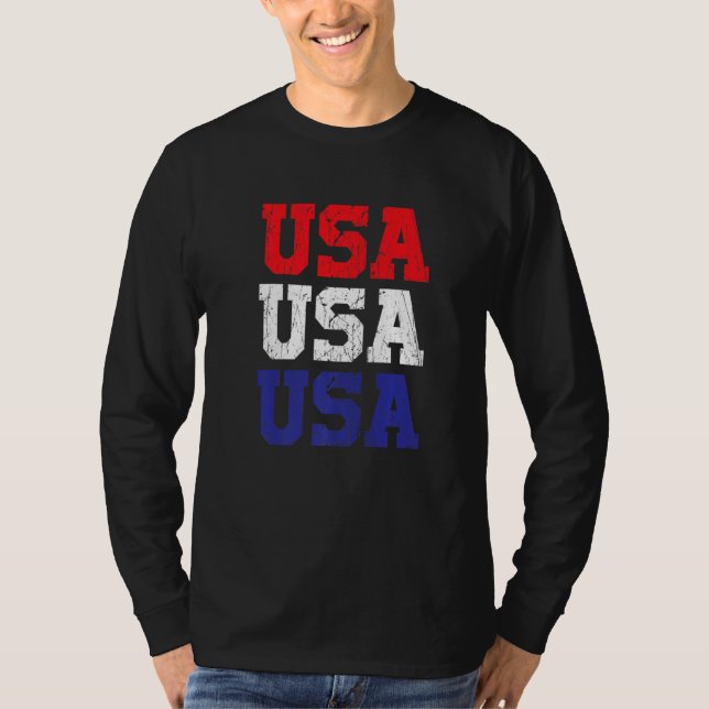 USA Soccer USA Patriotic Soccer Premium T Shirt (Framsida)