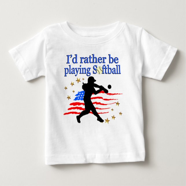 USA SOFTBOLLSPELARE ÄLSKAR SOFTBOLL DESIGN T-SHIRT (Framsida)