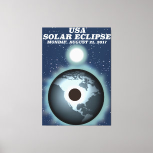 USA Solar Eclipse 2017 vintage affisch Canvastryck