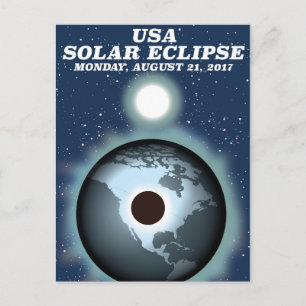 USA Solar Eclipse 2017 vintage affisch Vykort