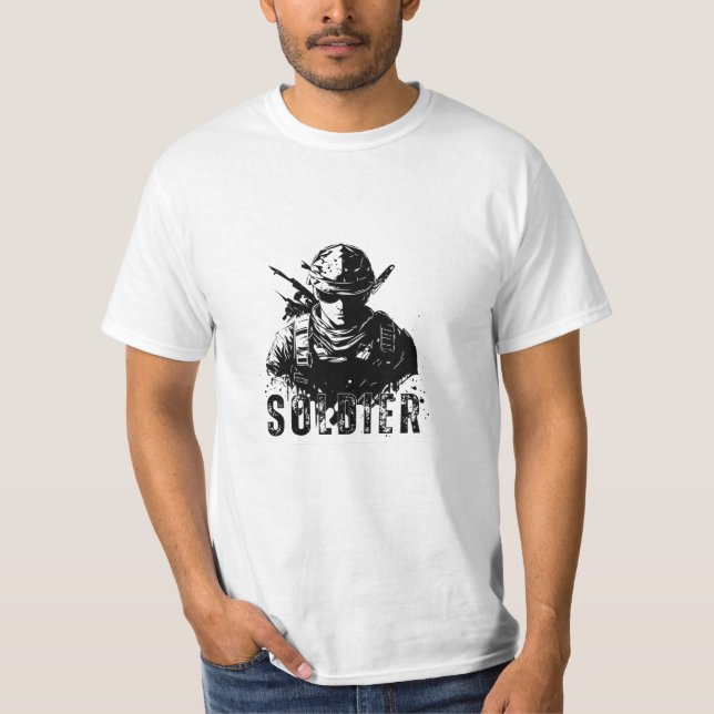 USA Soldier Skull Manar Patriotic T Shirt (Framsida)
